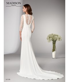 Vestido de novia de crepe y encaje