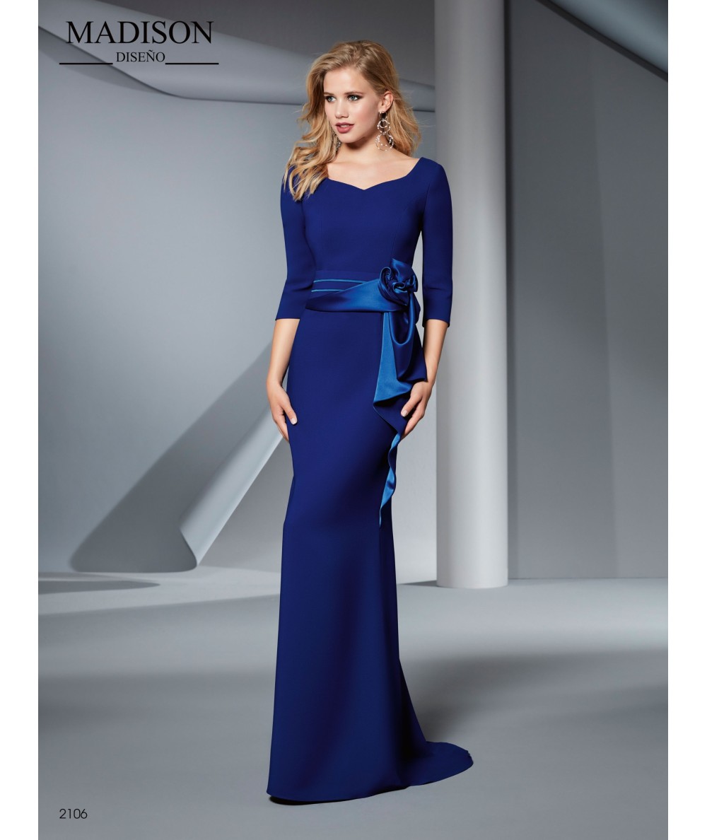 Vestido largo liso para boda.