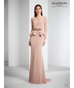 Long dress with deep V neckline