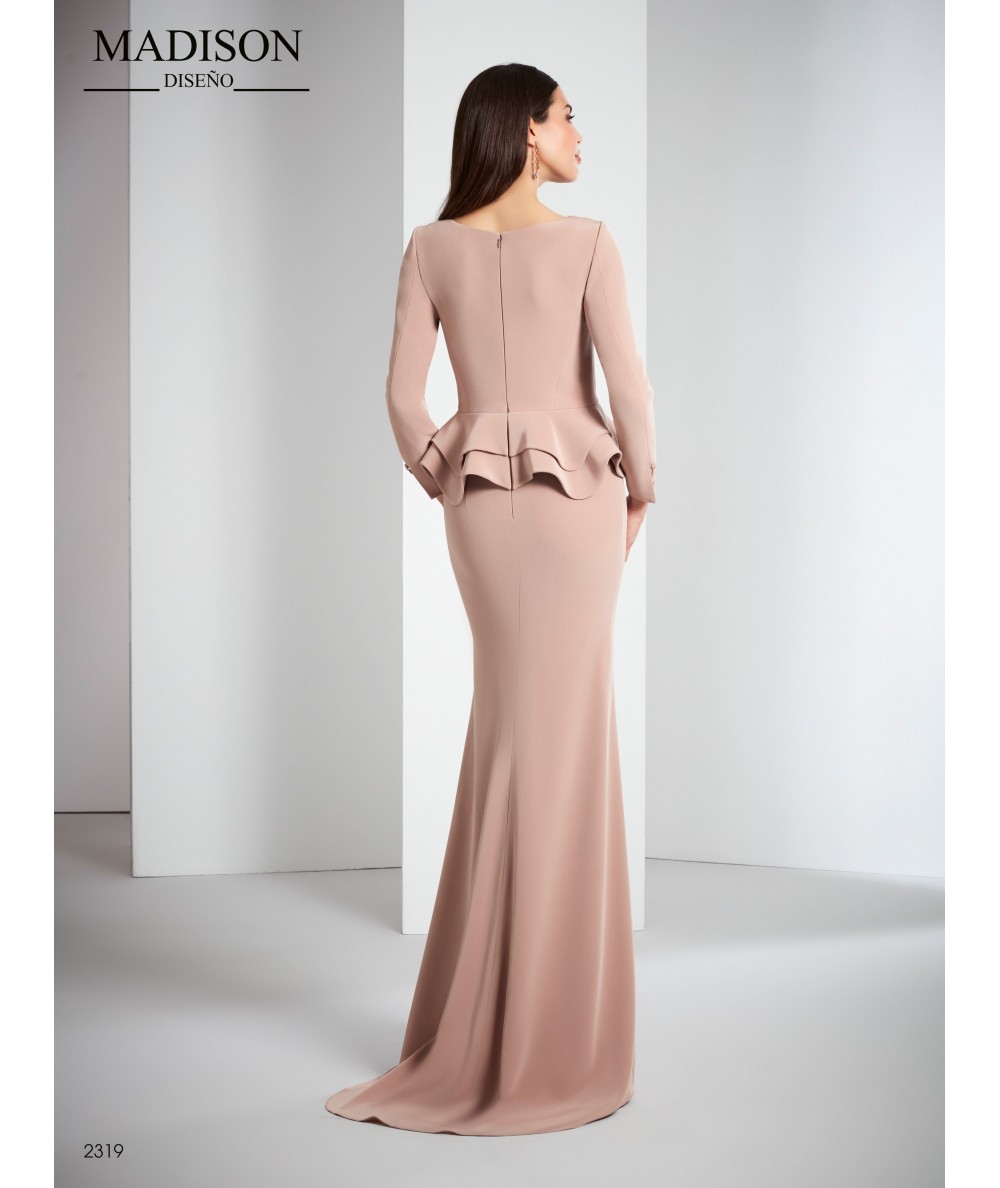 Long dress with deep V neckline