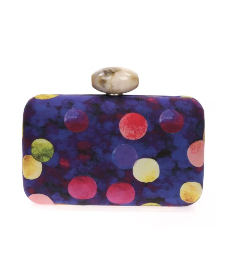 MULTI-PURPLE PRINTED PARTY CLUTCH