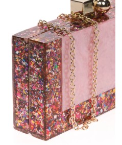 CLUTCH PARTY CLUTCH MOTHER-OF-PEARL CONTRAST MULTI-PINK-PALO