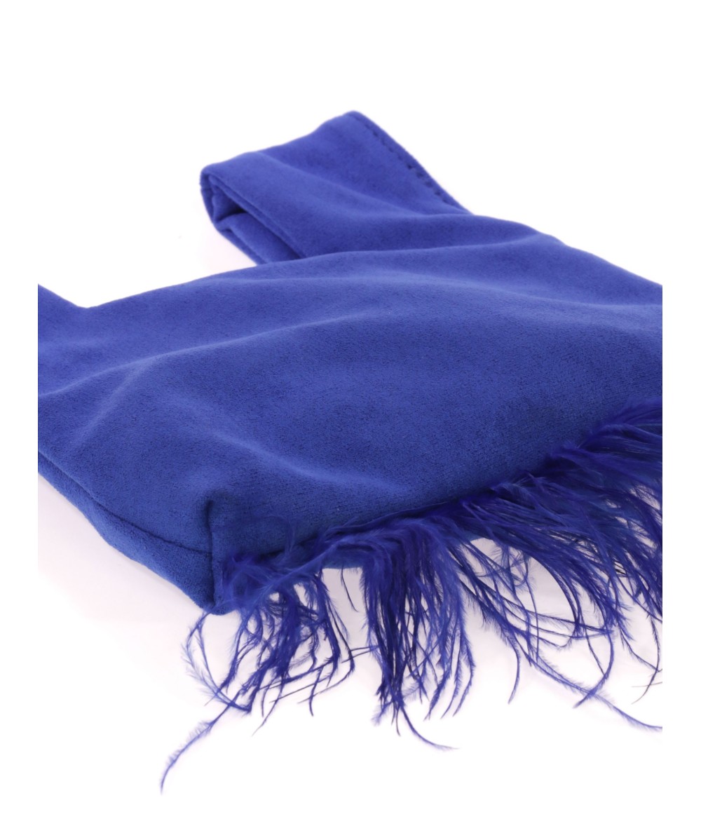 MINI BOLSO NUDO JAPONÉS PLUMAS AZULON