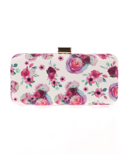 FUCHSIA FLORAL PARTY CLUTCH