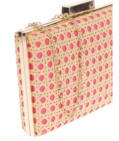 CLUTCH FIESTA RAFIA FUCSIA