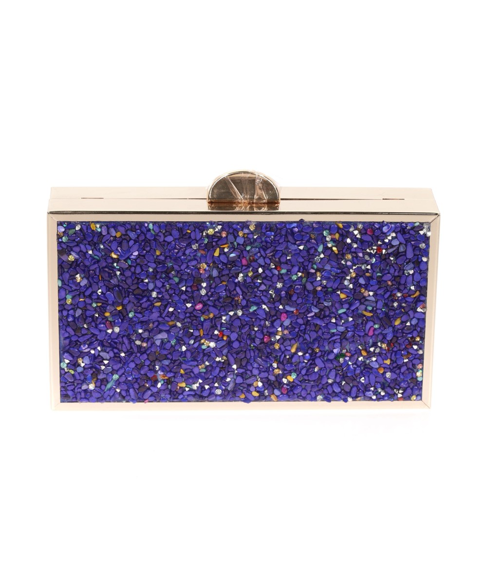 PARTY CLUTCH WITH BLUE RHINESTONES