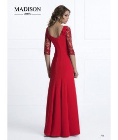 Vestido largo rojo con encaje