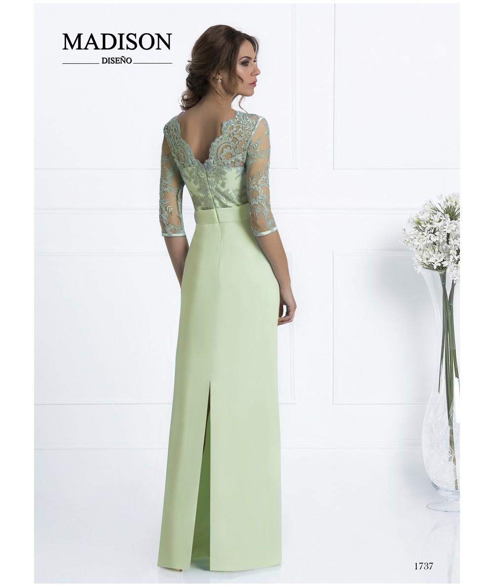 Vestido con encaje verde menta