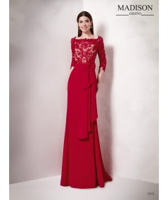 Vestido largo tul bordado en relieve
