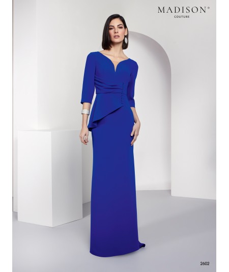 Electric Blue Wrap Mother of the Bride Dress 2602