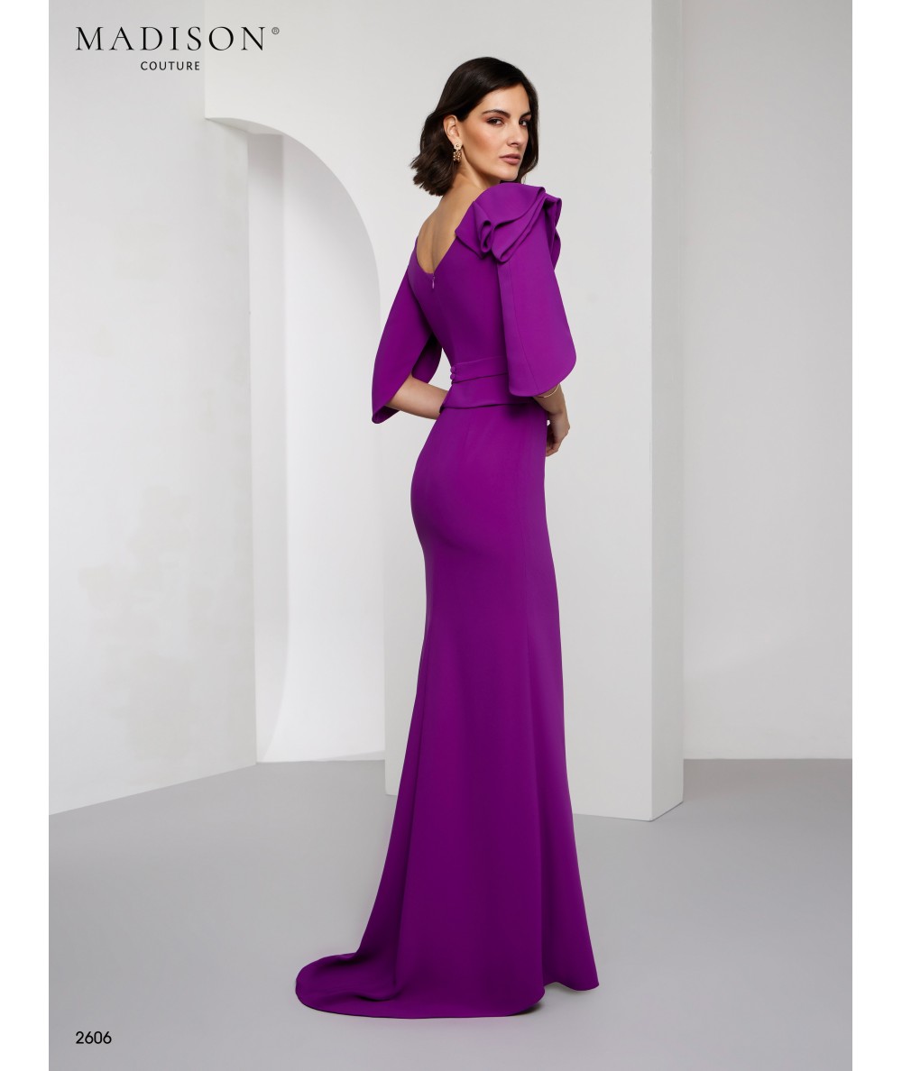 Vestido madrina violeta joya 2606
