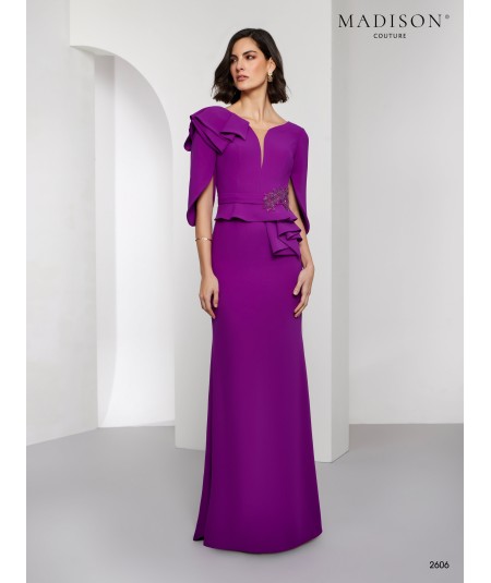 Vestido madrina verde botella fajín