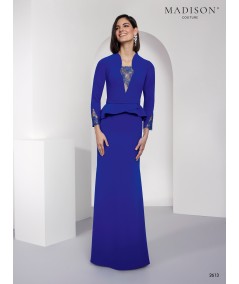Vestido madrina azul klein encaje chantilly | Modelo 2613