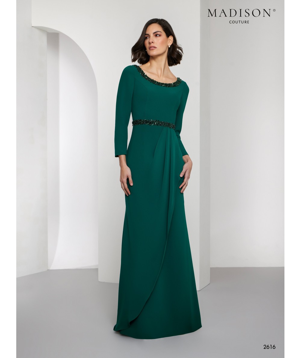 Bottle Green Mother of the Bride Dress with Beading | Model 2616