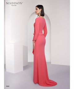 Coral Pink Mother of the Bride Dress with Embroidery | Model 2624