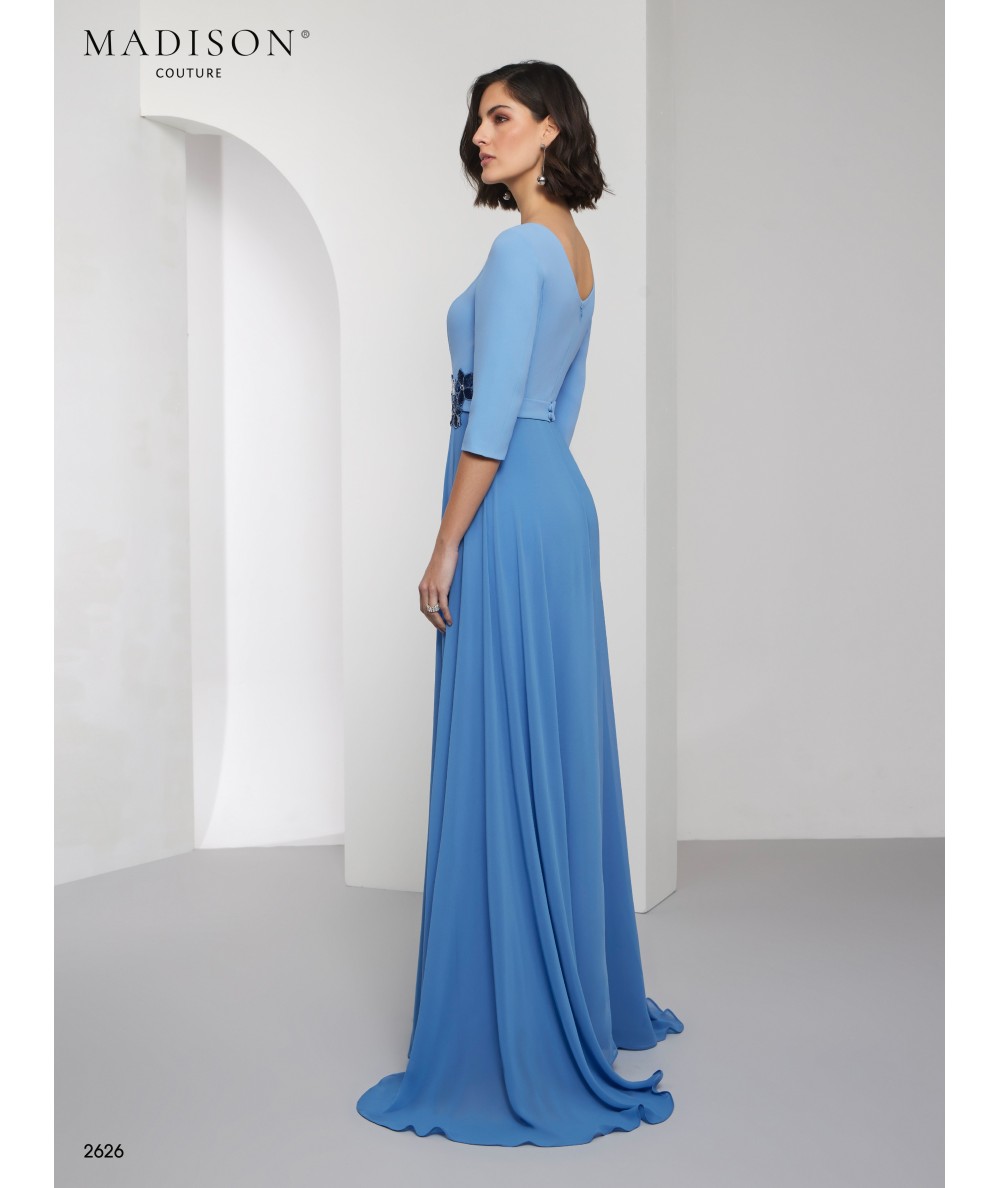 Ultramarine Blue Dress with Embroidery | Model 2626