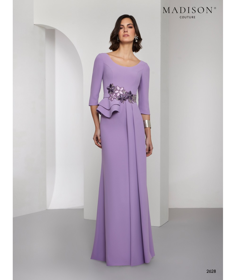 Lavender Mother of the Bride Dress with Embroidered Belt | Model 2628