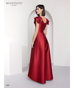 Vestido madrina rojo cereza en mikado | Modelo 2635