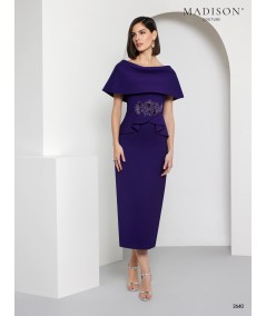Deep Violet Mother of the Bride Dress with Cape | Model 2640
