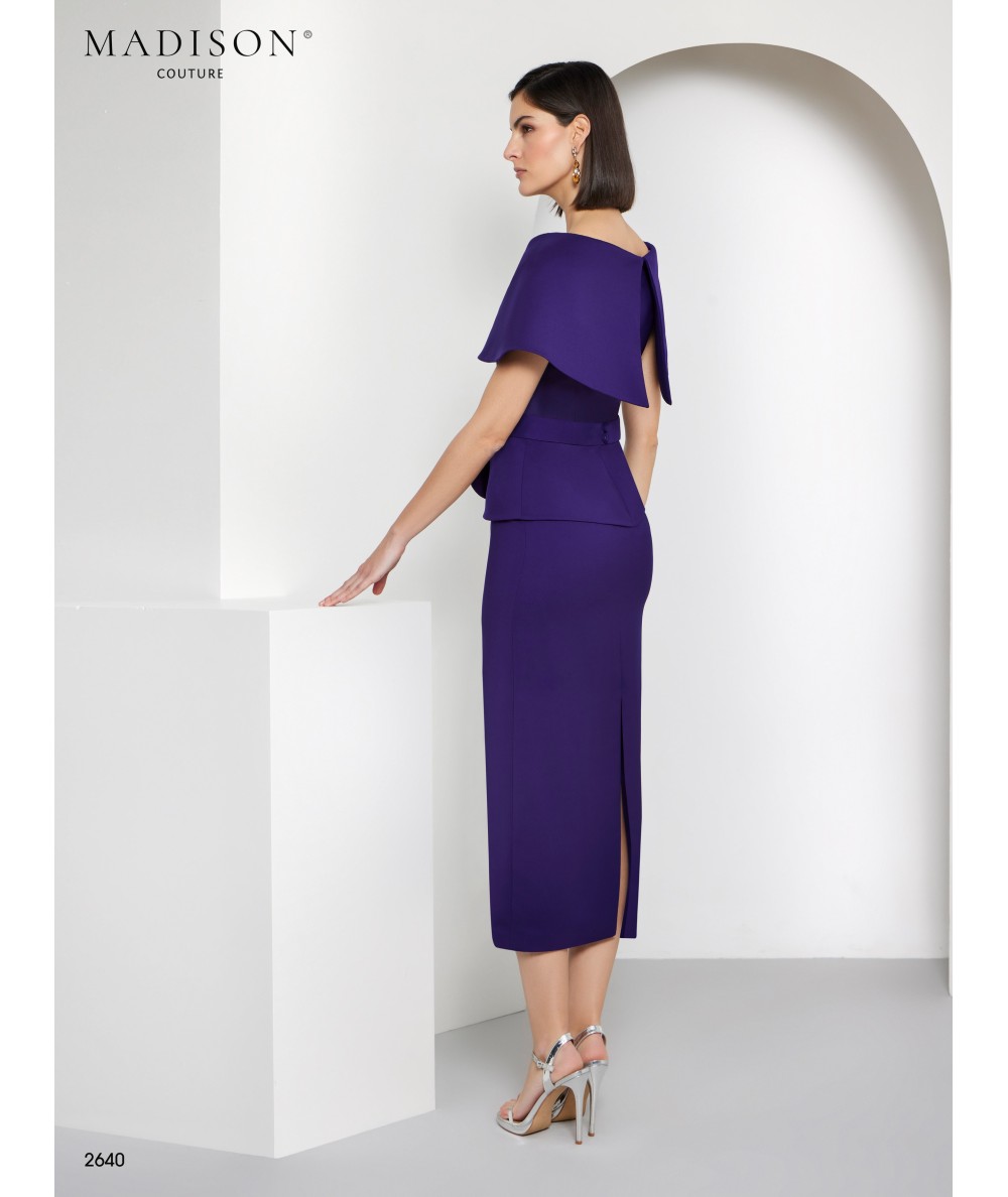 Deep Violet Mother of the Bride Dress with Cape | Model 2640