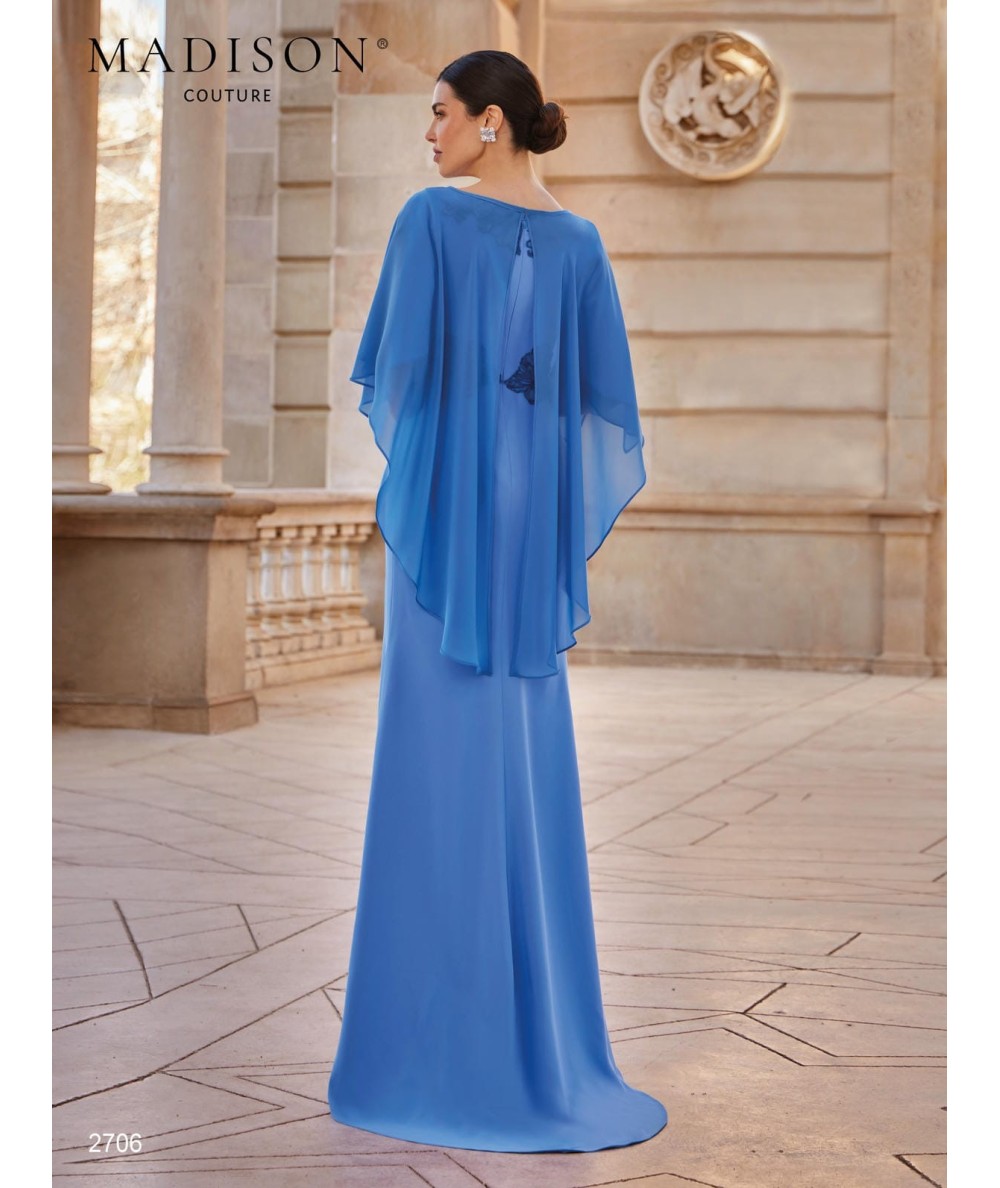 Ultramarine Mother of the Bride Cape Gown 2706 | Madison Couture