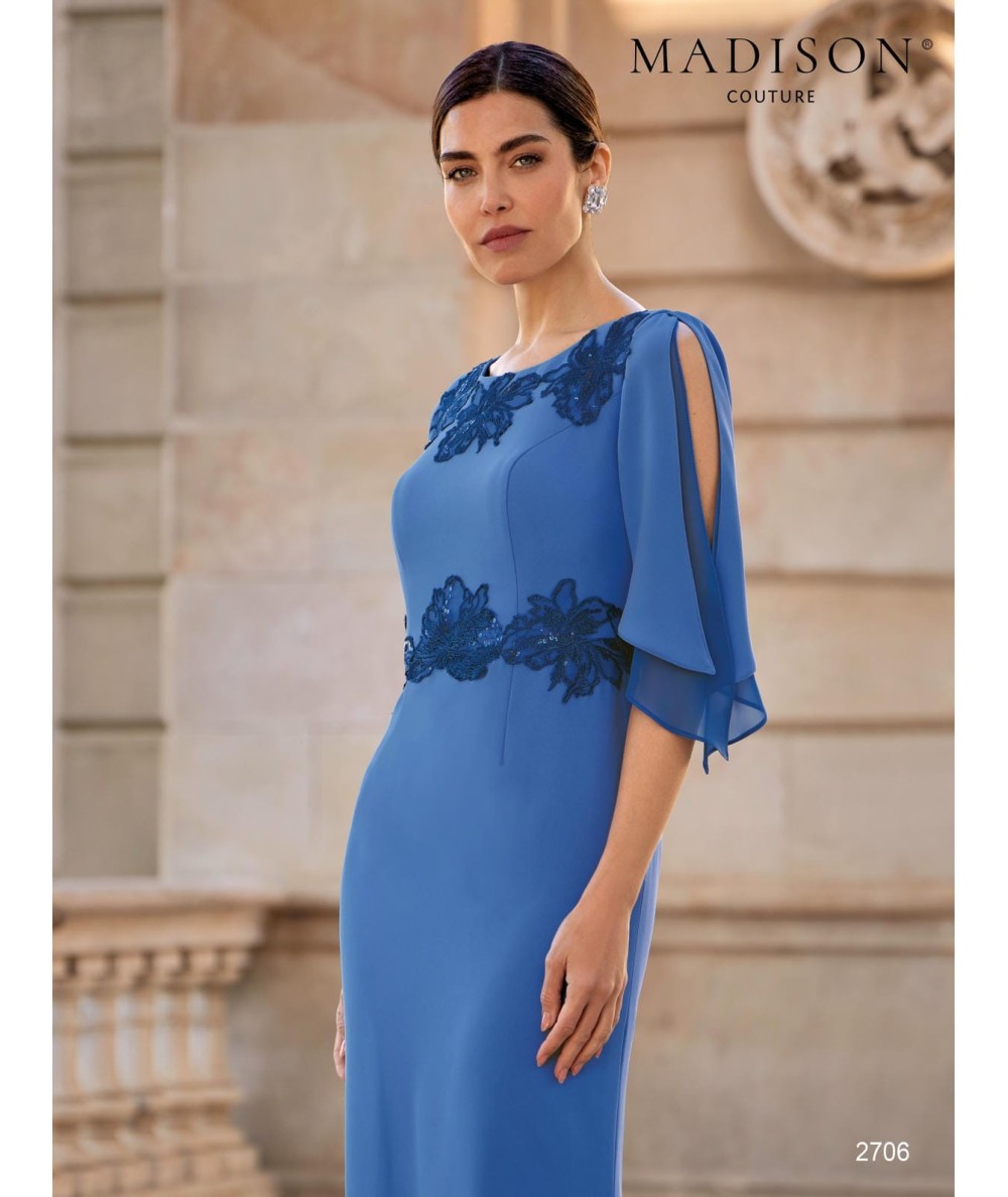 Ultramarine Mother of the Bride Cape Gown 2706 | Madison Couture